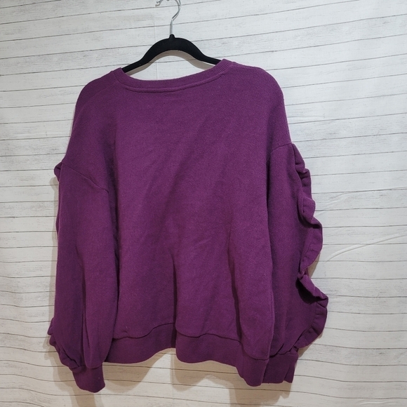 A NEW DAY RUFFLE SLEEVE PURPLE SWEATER, SZ XXL - Picture 6 of 9